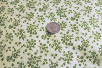 catalog photo of vintage cotton fabric, moss green tiny flowers print, prairie girl floral calico