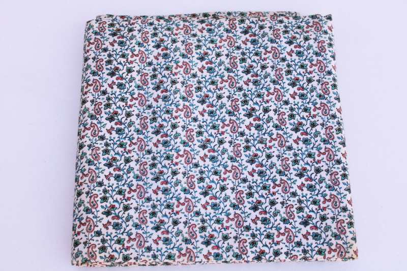 photo of vintage cotton fabric, paisley floral tiny print 1950s 60s shirt or dress material #1