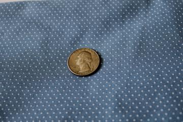 catalog photo of vintage cotton fabric quilting weight tiny print pin dot dotted slate blue