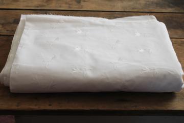 catalog photo of vintage cotton fabric white on white embroidery, 60â€ wide for wedding decor sewing