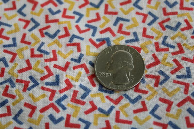photo of vintage cotton feed sack fabric, retro mid-century confetti print bright colors #2