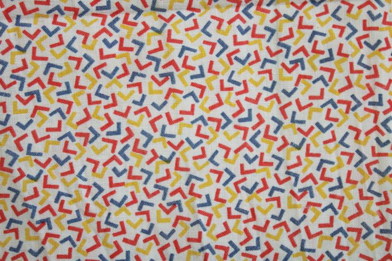photo of vintage cotton feed sack fabric, retro mid-century confetti print bright colors #4