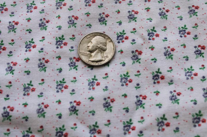 photo of vintage cotton feed sack fabric, tiny flowers sprigged print feedsack #1