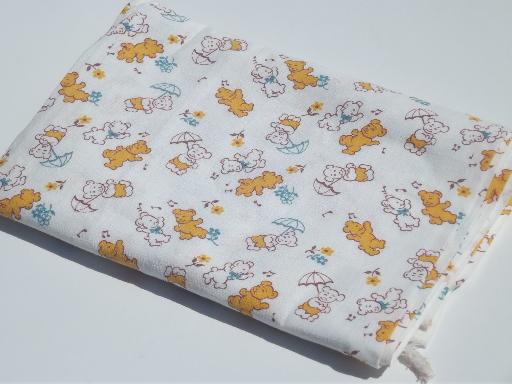 photo of vintage cotton feedsack, baby print dancing bears novelty fabric #2