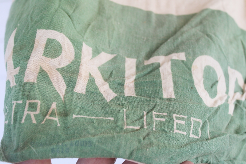 photo of vintage cotton feedsack, old farm dairy feed bag w/ Jersey cow print advertising graphics  #5