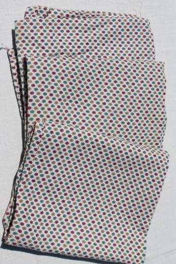 photo of vintage cotton feedsacks w/ chain stitching, matching prints for quilting fabric or pillowcases #1