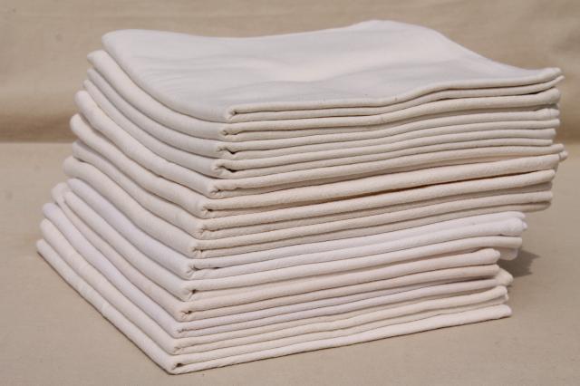 photo of vintage cotton flour sack feed sack towels, kitchen dish towels lot of 14 #1