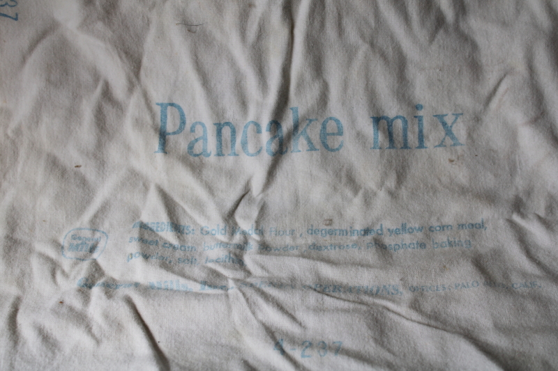 photo of vintage cotton flour sack printed Sperry pancake mix w/ Betty Crocker recipes  #2