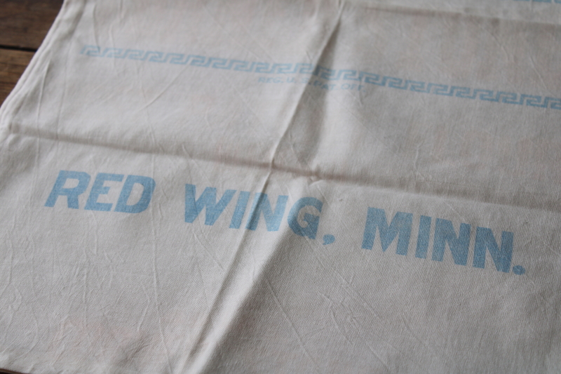 photo of vintage cotton flour sacks w/ faded advertising graphics King Midas, Golden Link, White Daisy #4