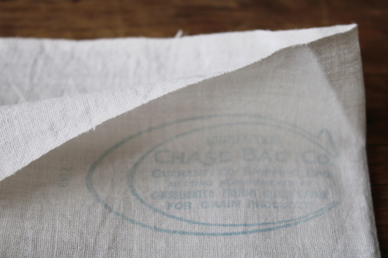 photo of vintage cotton flour sacks w/ faded advertising graphics King Midas, Golden Link, White Daisy #13