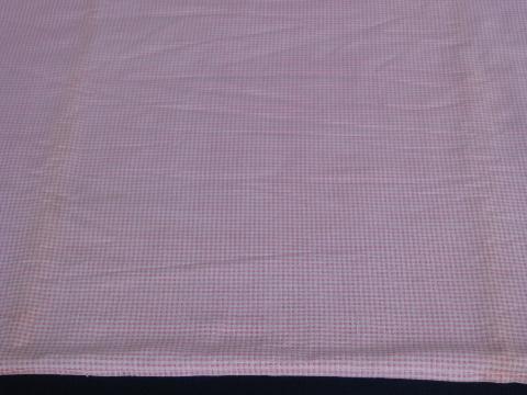 photo of vintage cotton gingham fabric comforter covers, pink and white tiny checks #3