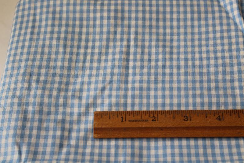 photo of vintage cotton gingham in Dorothy blue & white, 2 yards+ 36 wide fabric #1