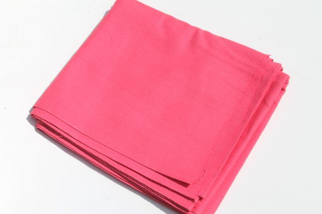 photo of vintage cotton huck towel fabric, kitchen towel fabric in retro candy pink & yellow #5