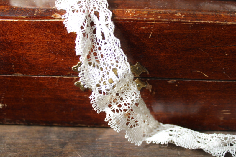 photo of vintage cotton lace edging, heirloom sewing trim classic Victorian style  #3