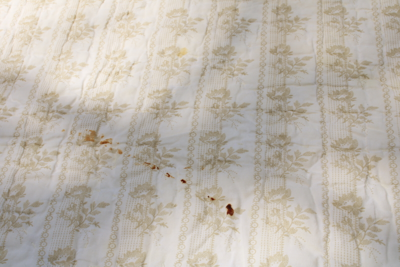 photo of vintage cotton patchwork quilt soft blue & yellow, stripes & prints Liz Claiborne Home  #3