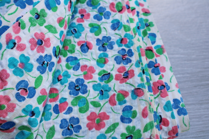 photo of vintage cotton plisse, soft light crinkle texture fabric w/ ditsy floral print #2