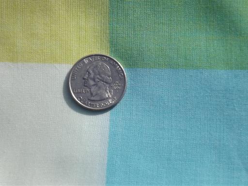 photo of vintage cotton / poly blend fabric, large checks in a rainbow of color #2
