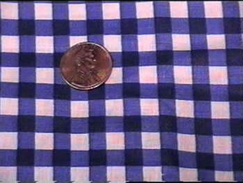 photo of 1940s fabric, blue gingham #1