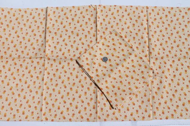 photo of vintage cotton print & feedsack prints fabric lot, feed sack quilt fabric pieces #13