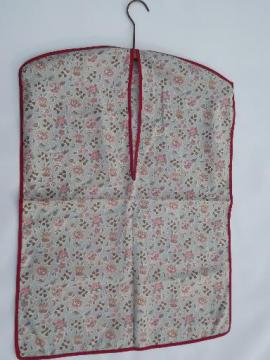 catalog photo of vintage cotton print laundry bag, hanging bag for your sewing, knitting