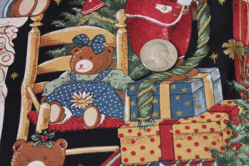 photo of vintage cotton quilting fabric lot Christmas prints Kesslers, Daisy Kingdom, VIP label #7