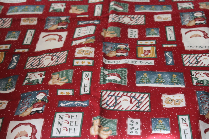 photo of vintage cotton quilting fabric lot Christmas prints Kesslers, Daisy Kingdom, VIP label #8