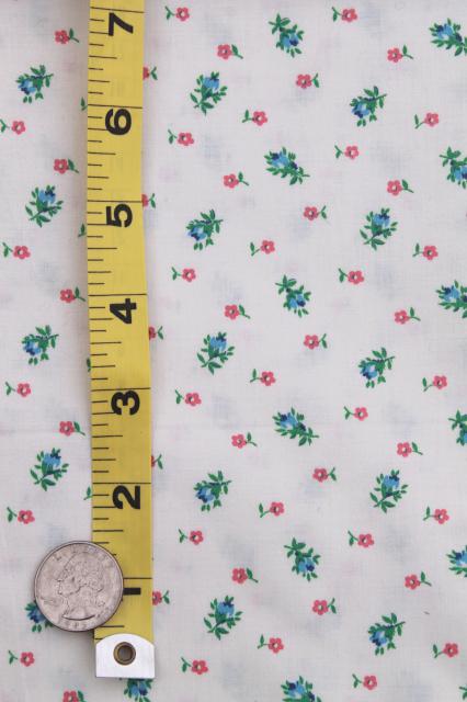 photo of vintage cotton quilting fabric lot, retro pink solid & tiny flower prints #7