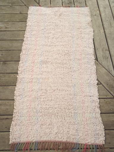 photo of vintage cotton rag rug lot, old country farmhouse woven / braided rugs #2