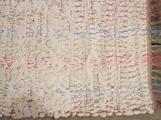 photo of vintage cotton rag rug lot, old country farmhouse woven / braided rugs #3