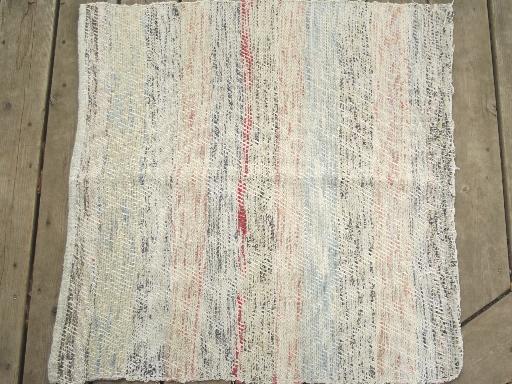 photo of vintage cotton rag rug lot, old country farmhouse woven / braided rugs #9