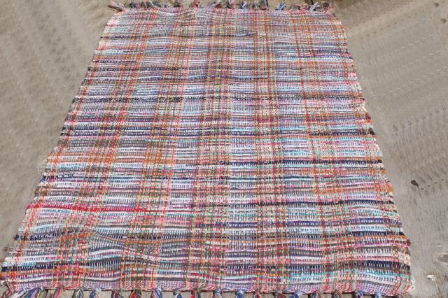 photo of vintage cotton rag rug, scatter or throw rug, country primitive farmhouse style #1