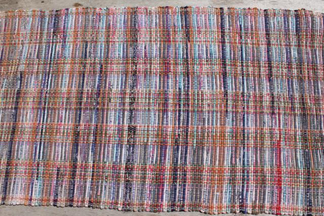 photo of vintage cotton rag rug, scatter or throw rug, country primitive farmhouse style #5