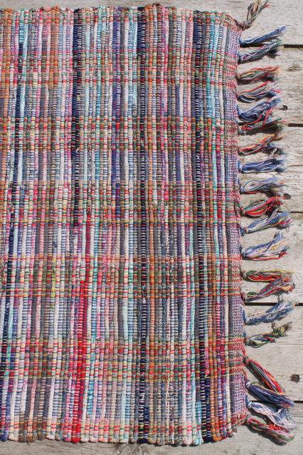 photo of vintage cotton rag rug, scatter or throw rug, country primitive farmhouse style #6