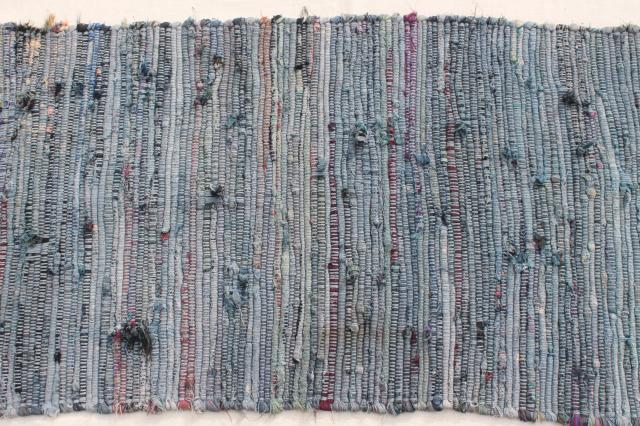 photo of vintage cotton rag rug, stair runner or long hall rug, country primitive farmhouse style #3