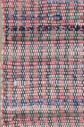 photo of vintage cotton rag rugs, woven throw rugs in primitive red, blue, gold #4