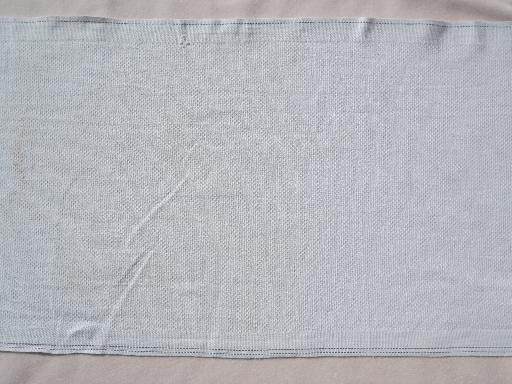 photo of vintage cotton roller towel, 12 yds primitive blue stripe toweling fabric #2