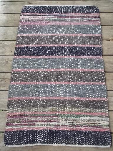 photo of vintage cotton runner rug, stair step carpet or entryway throw rug #1