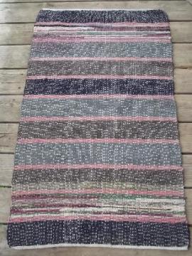 catalog photo of vintage cotton runner rug, stair step carpet or entryway throw rug