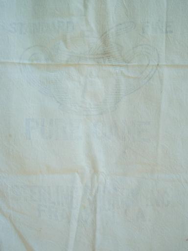 photo of vintage cotton sugar & flour sacks, old feedsack fabric w/ faded printing  #4