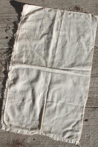 photo of vintage cotton sugar & flour sacks, primitive authentic old feedsack fabric #4