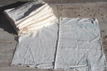 catalog photo of vintage cotton sugar & flour sacks, primitive authentic old feedsack fabric