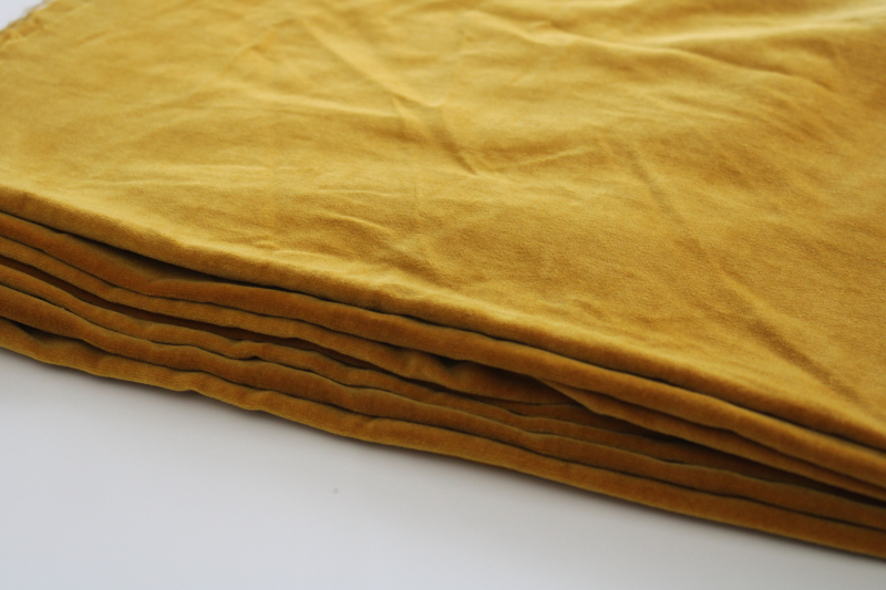 photo of vintage cotton velveteen fabric in deep gold, 70s retro Victorian style! #1