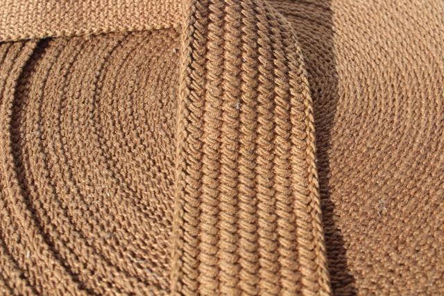 photo of vintage cotton webbing belting strap yardage, chore or work clothes brown tan #3