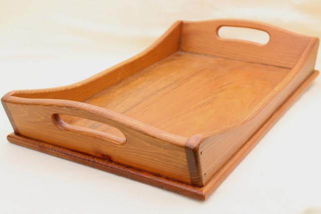 photo of vintage country pine tray, colonial style table box or serving tray  #1