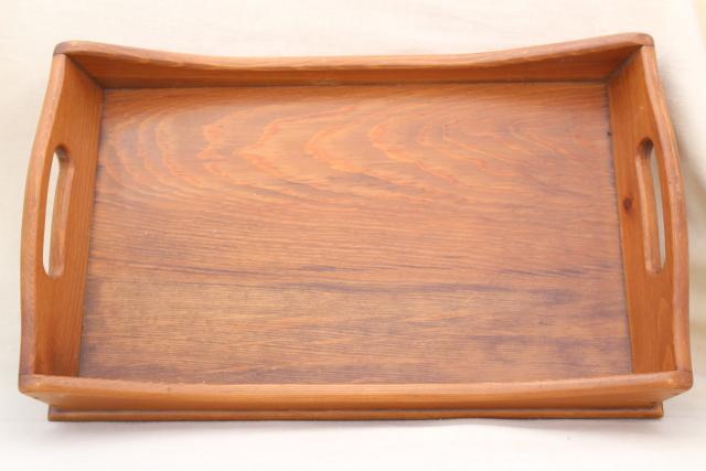 photo of vintage country pine tray, colonial style table box or serving tray  #4