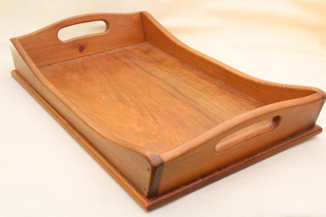 photo of vintage country pine tray, colonial style table box or serving tray  #7