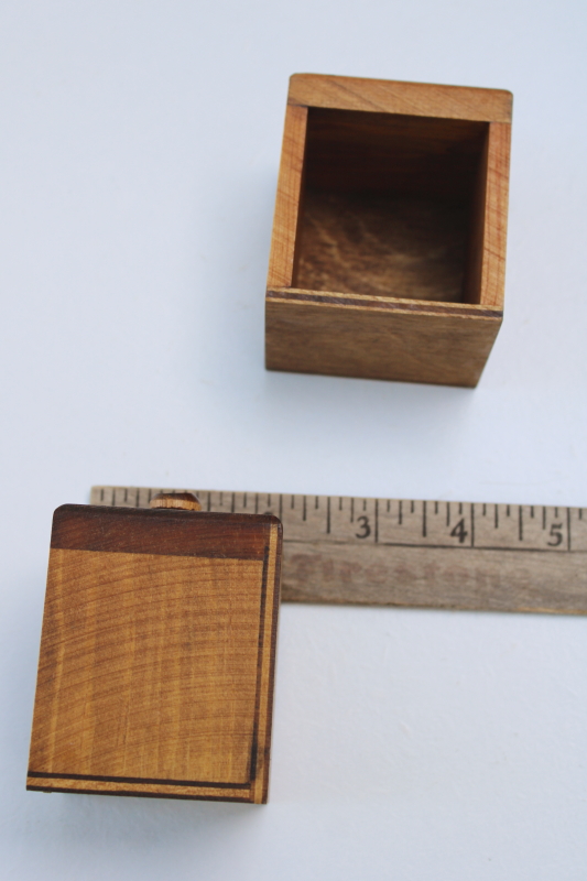 photo of vintage country pine wall hanging or counter top spice box w/ tiny drawers #6