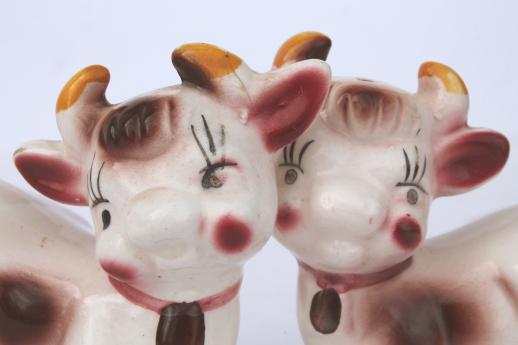 photo of vintage cow creamers, salt & pepper shakers - cow collection pink & purple cows! #6