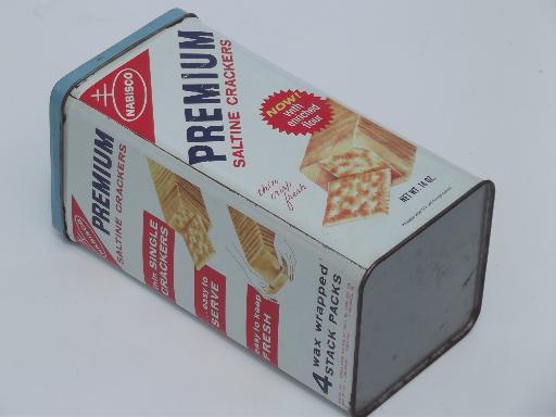 photo of vintage cracker tin, crackers canister advertising Premium saltines dated 1969 #7