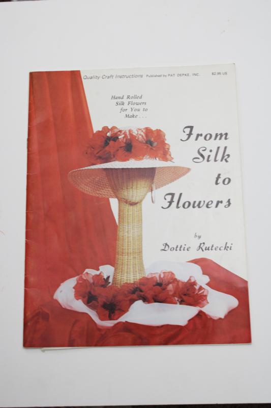 photo of vintage craft book how to make silk flowers, illustrated instructions full size patterns #1